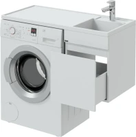 Тумба с раковиной СаНта Марс 38, R 1 ящик, подвесная, для стиральной машины