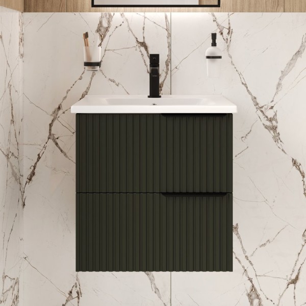 Тумба с раковиной STWORKI Хаммель 55 грин софт