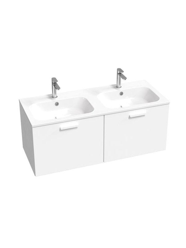 Тумба с раковиной Ravak Chrome II SD 120 глянцевая белая, ручки белые 152 мм