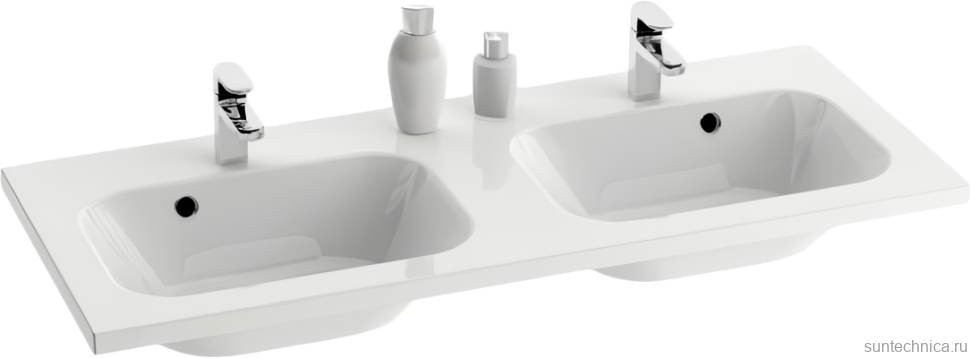 Тумба с раковиной Ravak Chrome II SD 120 глянцевая белая, ручки белые 152 мм
