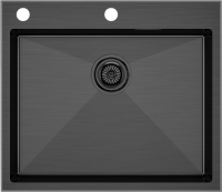 Комплект Мойка Paulmark Kroner-Edge PM775951-GM вороненая сталь + Измельчитель Intenso