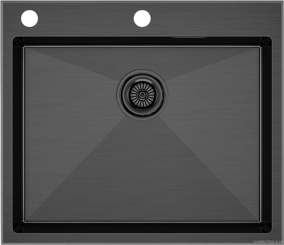 Комплект Мойка Paulmark Kroner-Edge PM775951-GM вороненая сталь + Измельчитель Intenso