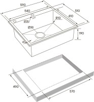 Комплект Мойка Paulmark Kroner-Edge PM775951-GM вороненая сталь + Измельчитель Intenso