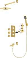 Душевой комплект Timo Tetra-Thermo SX-0199/17SM С ВНУТРЕННЕЙ ЧАСТЬЮ, с термостатом, золото