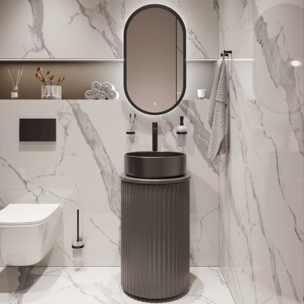 Мебель для ванной комнаты STWORKI Lotus 42 anthracite matt