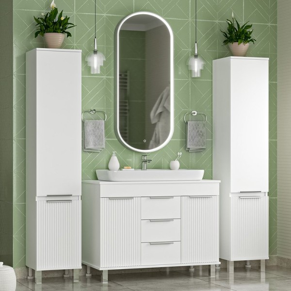 Мебель для ванной комнаты Brevita Enfida 100 напольная, белая