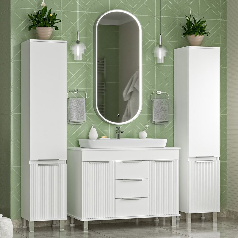 Мебель для ванной комнаты Brevita Enfida 100 напольная, белая