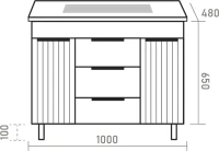 Мебель для ванной комнаты Brevita Enfida 100 напольная, белая