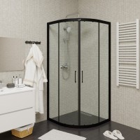 Душевой уголок Ceruttispa Viva 90B N 90x90, профиль черный