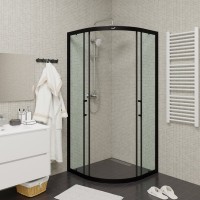 Душевой уголок Ceruttispa Viva 90B N 90x90, профиль черный