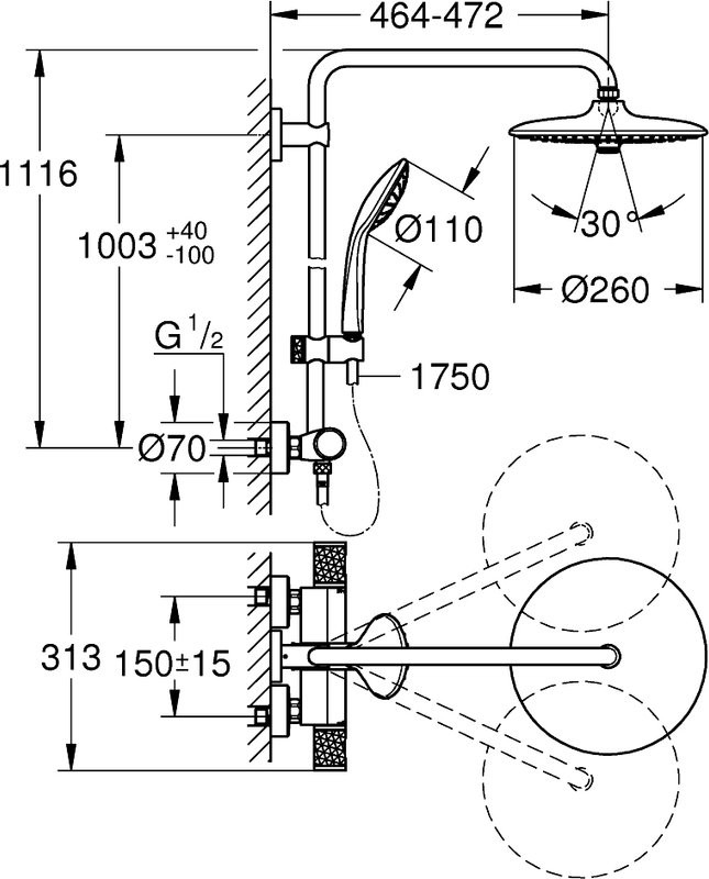 Душевая стойка Grohe Euphoria System 260 27296003
