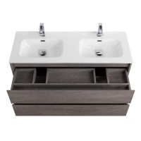 Тумба с раковиной BelBagno Kraft 120 для двоих, 2 ящика, cemento grigio