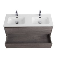 Тумба с раковиной BelBagno Kraft 120 для двоих, 2 ящика, cemento grigio