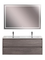Тумба с раковиной BelBagno Kraft 120 для двоих, 2 ящика, cemento grigio