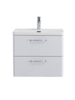 Тумба с раковиной BelBagno Due 60 ручки хром полированный, bianco lucido