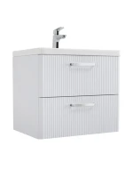Тумба с раковиной BelBagno Due 60 ручки хром полированный, bianco lucido
