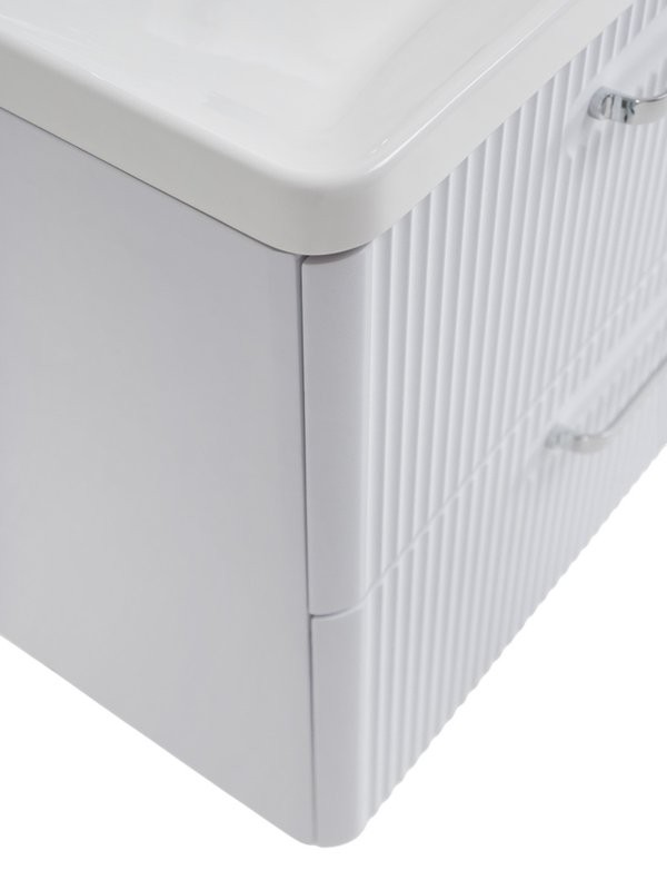 Тумба с раковиной BelBagno Due 60 ручки хром полированный, bianco lucido