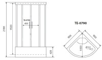 Душевая кабина Timo Eco TE-0790 с высоким поддоном, с сиденьем
