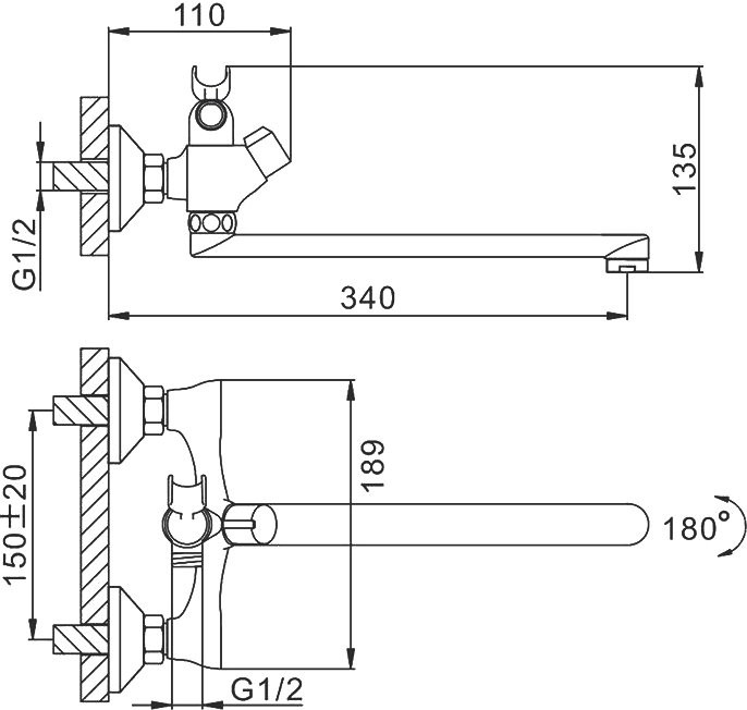 Универсальный смеситель Frap H731 F22731-B