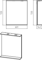 Зеркало Misty Енисей 60 с полкой Зеркало Misty Енисей 60 с полкой