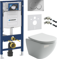 Комплект Унитаз подвесной Ceramicanova Metropol CN4002 безободковый + Инсталляция Geberit Duofix UP 320 111.300.00.5 + Кнопка Sigma 01 115.770.21.5 хром + Звукоизоляция + Крепления 111.815.00.1 к стене