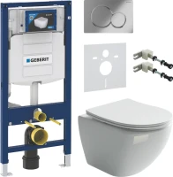 Комплект Унитаз подвесной Ceramicanova Metropol CN4002 безободковый + Инсталляция Geberit Duofix UP 320 111.300.00.5 + Кнопка Sigma 01 115.770.21.5 хром + Звукоизоляция + Крепления 111.815.00.1 к стене