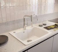 Комплект Смеситель Hansgrohe Metris M71 14834000 хром + Фартук черный