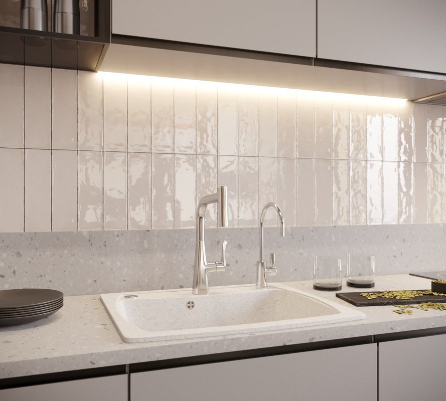 Комплект Смеситель Hansgrohe Metris M71 14834000 хром + Фартук черный
