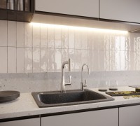 Комплект Смеситель Hansgrohe Metris M71 14834000 хром + Фартук черный