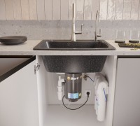 Комплект Смеситель Hansgrohe Metris M71 14834000 хром + Фартук черный