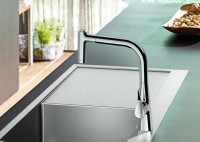 Комплект Смеситель Hansgrohe Metris M71 14834000 хром + Фартук черный
