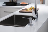 Комплект Смеситель Hansgrohe Metris M71 14834000 хром + Фартук черный