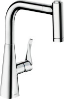 Комплект Смеситель Hansgrohe Metris M71 14834000 хром + Фартук черный