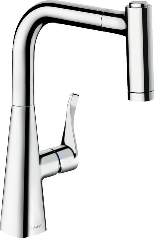 Комплект Смеситель Hansgrohe Metris M71 14834000 хром + Фартук черный