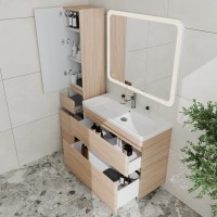 Мебель для ванной комнаты Style Line Атлантика 100 Люкс Plus, напольная, ясень перламутр