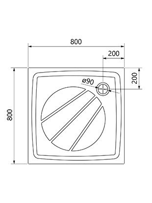 Поддон для душа Ravak Galaxy Pro Perseus Pro-80 матовый белый