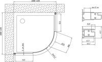 Душевой уголок Vegas Glass ZS 110 01 01 профиль белый, стекло прозрачное