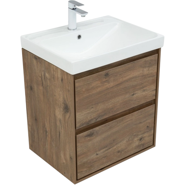 Тумба под раковину Aquanet Милан 60 подвесная, дуб рустикальный