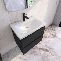 Тумба под раковину без столешницы Caprigo Forte 65 подвесная, черная