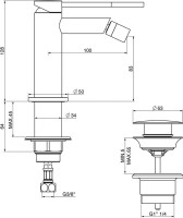 Смеситель для биде Gattoni Circle Two 9150/91NO nero opaco