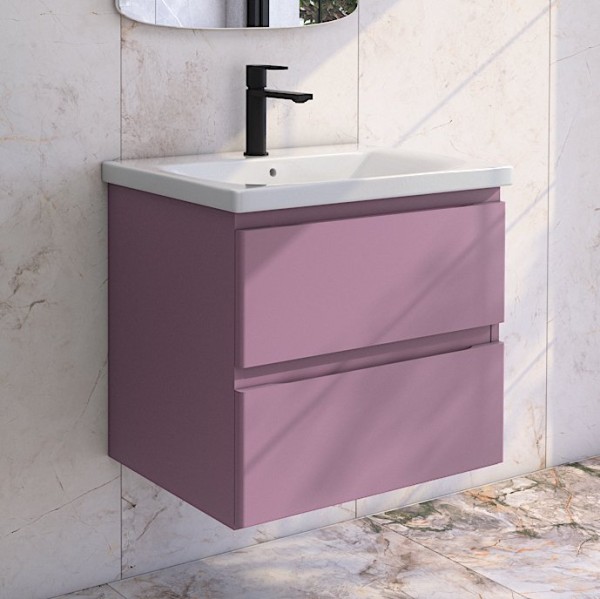 Тумба с раковиной Caprigo Forte 65 подвесная, лиловая