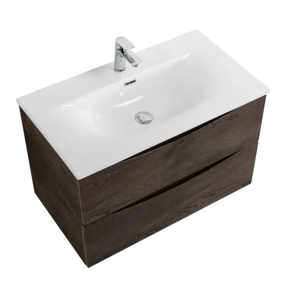 Мебель для ванной комнаты BelBagno Marino-cer-n 80 подвесная, rovere nature grigio