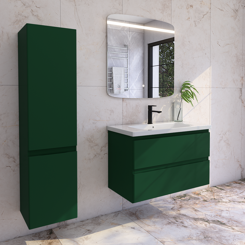 Мебель для ванной комнаты Caprigo Forte 90 подвесная, бутылочное стекло