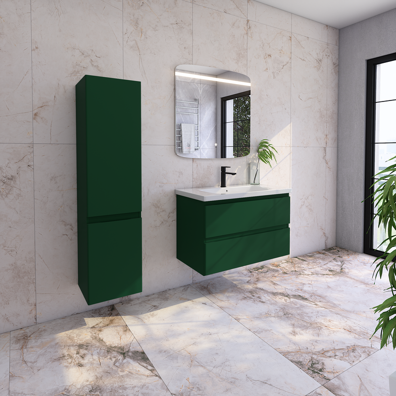 Мебель для ванной комнаты Caprigo Forte 90 подвесная, бутылочное стекло