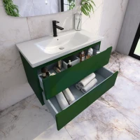 Мебель для ванной комнаты Caprigo Forte 90 подвесная, бутылочное стекло