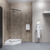 Душевой уголок Triton Дека Хром 90х90 см, с поддоном, профиль хром глянец, стекло прозрачное