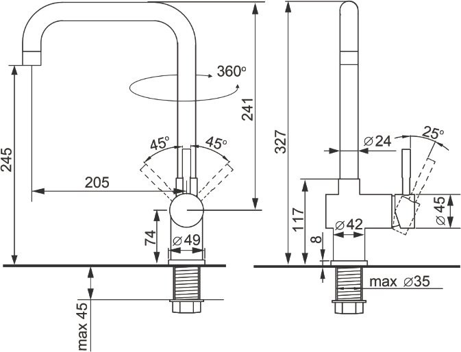 Смеситель для кухни Ulgran U-023 песочный