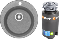 Комплект Мойка AQUATON Иверия серая + Измельчитель Bort Titan 4000