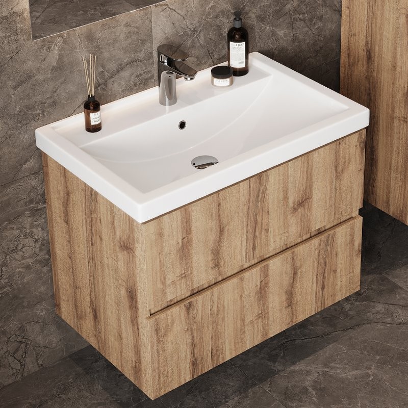 Тумба с раковиной Onika Дарон 60 дуб крафт золотой