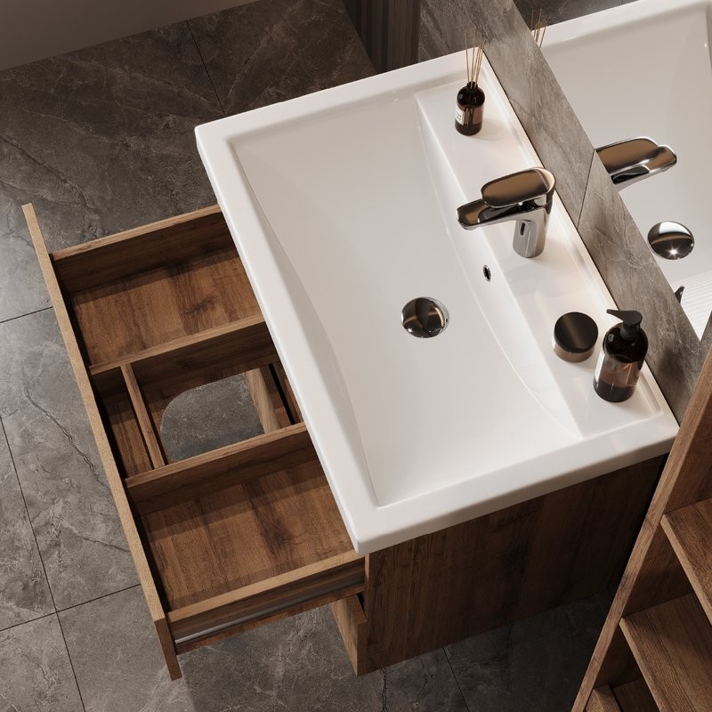 Тумба с раковиной Onika Дарон 60 дуб крафт золотой